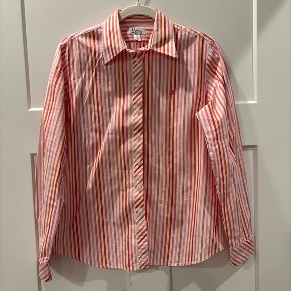Lilly Pulitzer Tops - Lilly Pulitzer Pink Striped Vintage Button Up